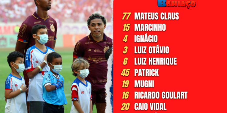 SAIU! Bahia divulga escalação para jogo contra o Guarani