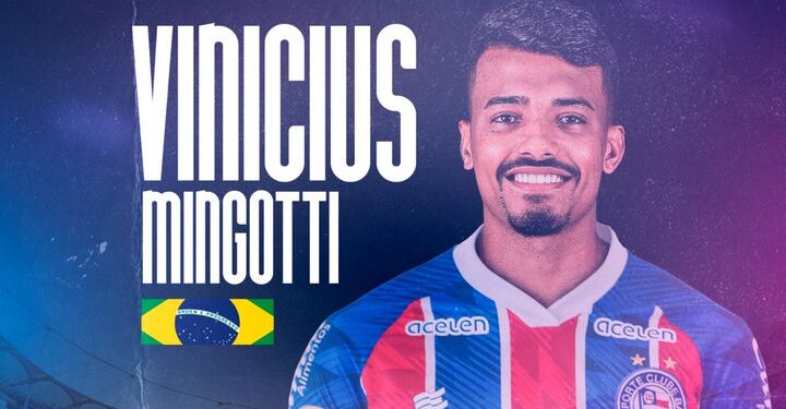 Anunciado pelo Bahia, atacante Vinicius Mingotti pode estrear contra o Botafogo