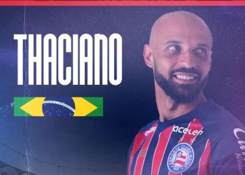 Bahia anuncia contratação do meia Thaciano até 2025