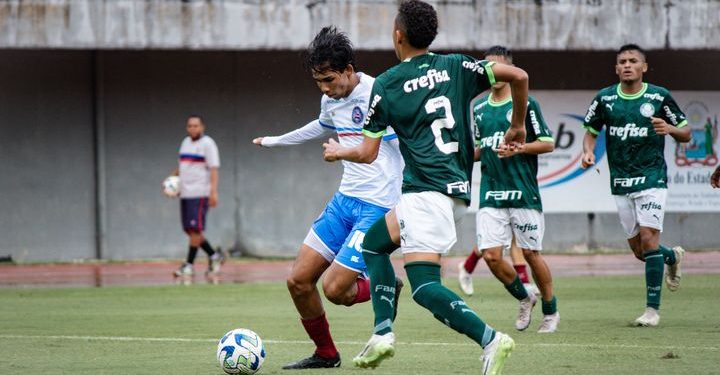 Em Pituaçu, Sub-17 do Bahia é derrotado pelo Palmeiras e chega ao oitavo jogo sem vencer no Brasileirão