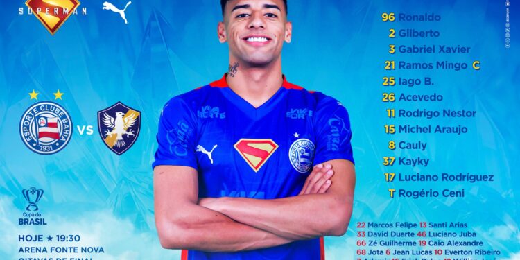 Com novidades! Bahia está escalado para enfrentar o Retrô pela Copa do Brasil