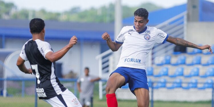 Bahia empata com o Corinthians no Brasileirão Sub-20 e Caio Suassuna marca dois gols